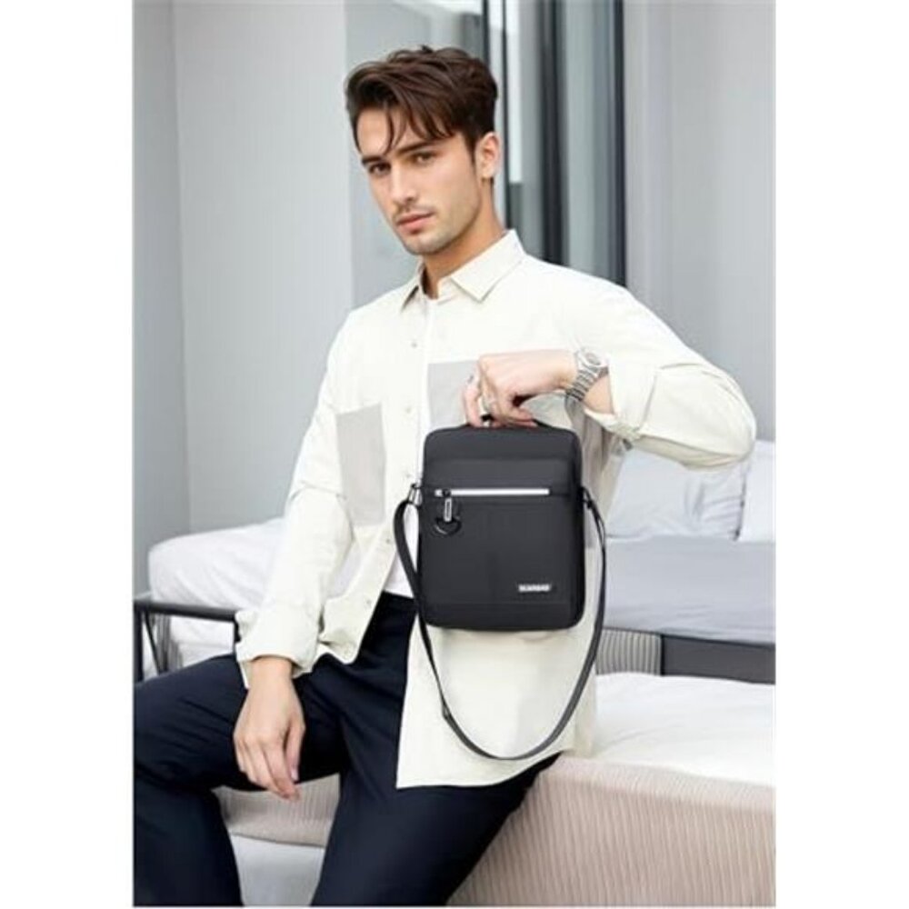 Waterproof Messenger Bag for Men Casual Shoulder Crossbody Bag for Work - Picture 3 of 6